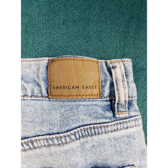 American Eagle Jeans Size 0 Womens Blue Stretch Pants High Rise Ankle Straight - Picture 13 of 14